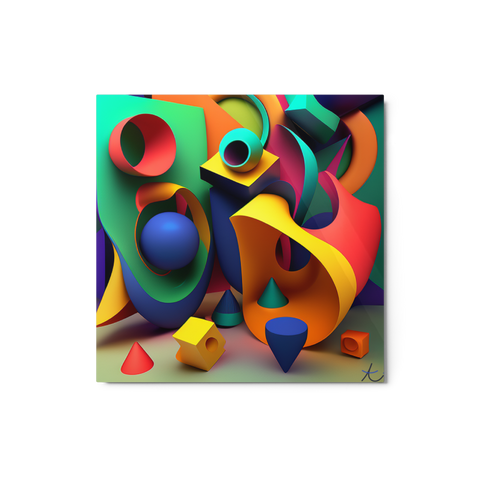Abstract 3D Art 3 Metal 12x12 in prints