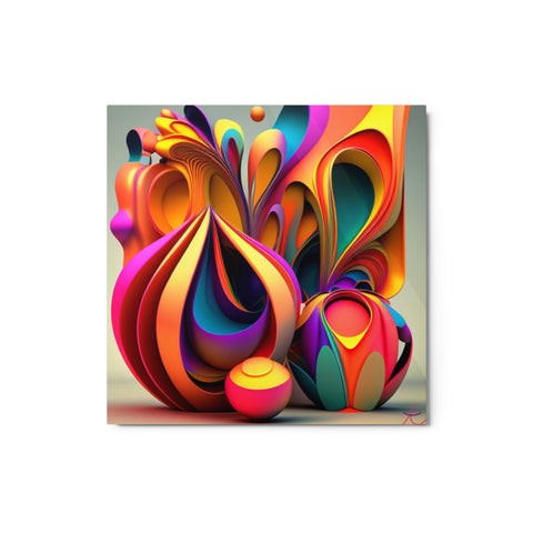 Abstract 3D art 4 Metal 12x12 in prints